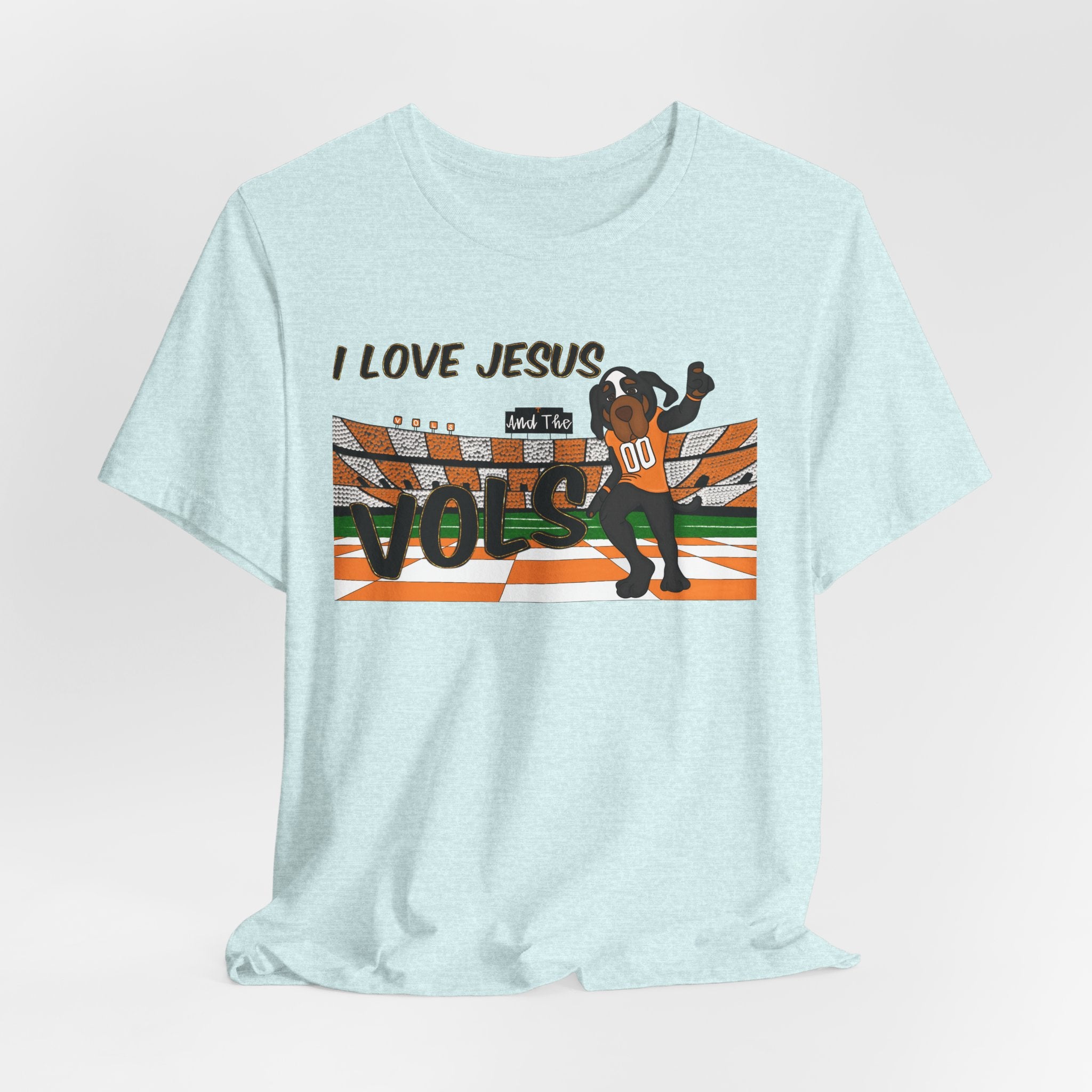 I Love Jesus Vols T-Shirt | Football  TN Stadium Graphic Tee, Orange and White Tennessee Vols