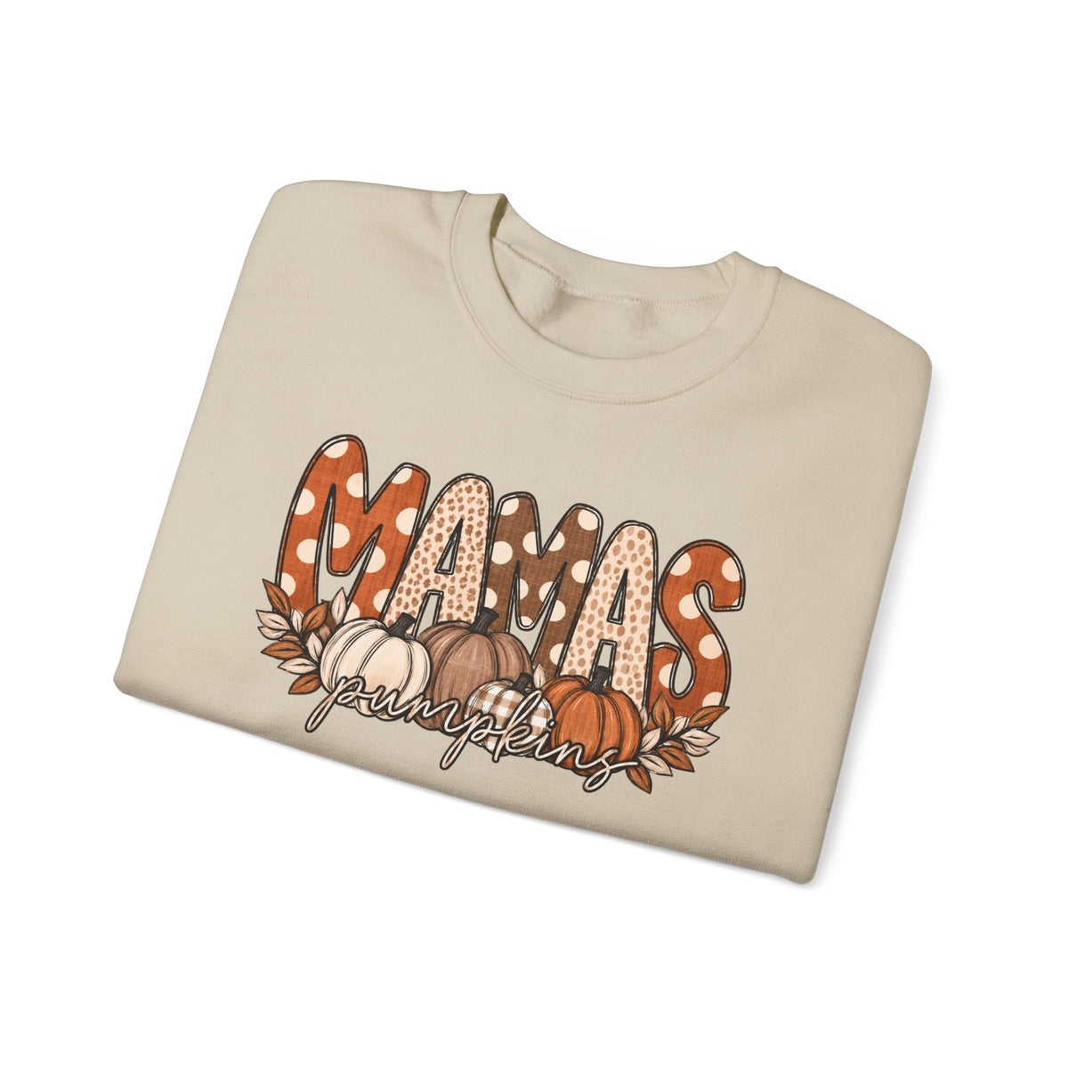 Mamas Pumpkins Personalized sleeve with name Crewneck Sweatshirt