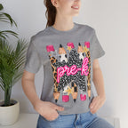 Pre-K Star Pencil T-Shirt — Cute Leopard School Teacher Tee