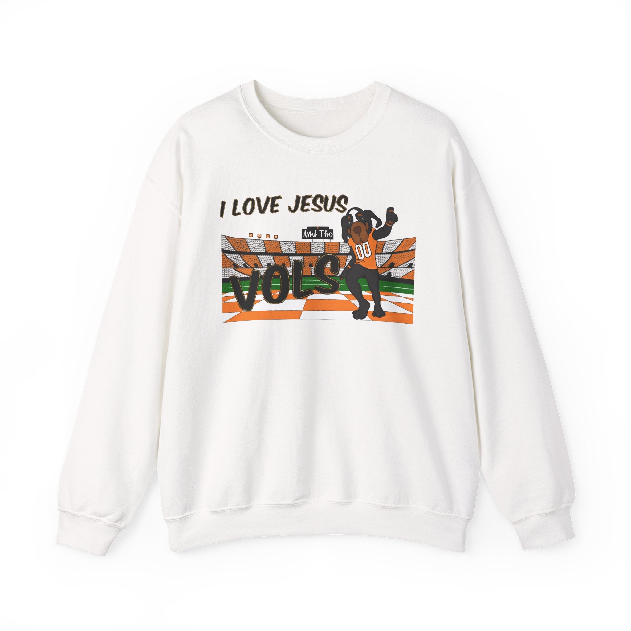 I Love Jesus and Tennessee Vols football, Crewneck Sweatshirt | Christian Faith Graphic