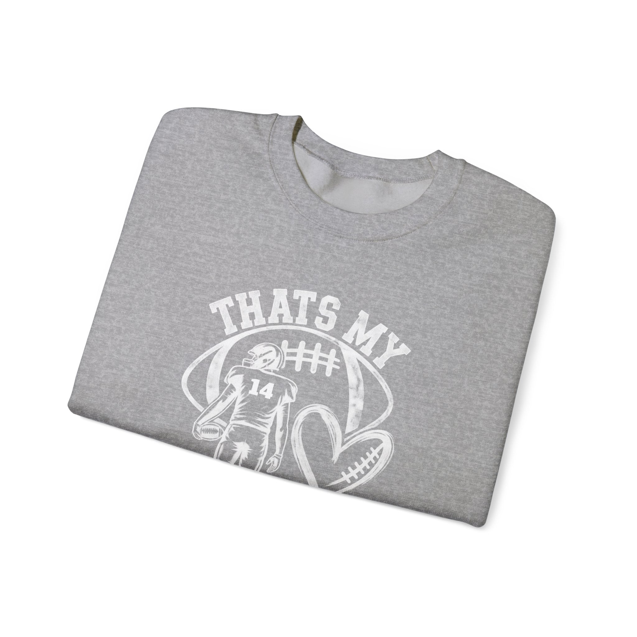 Personlizable Football Crewneck Sweatshirt - "That’s My Heart on the Field" Design