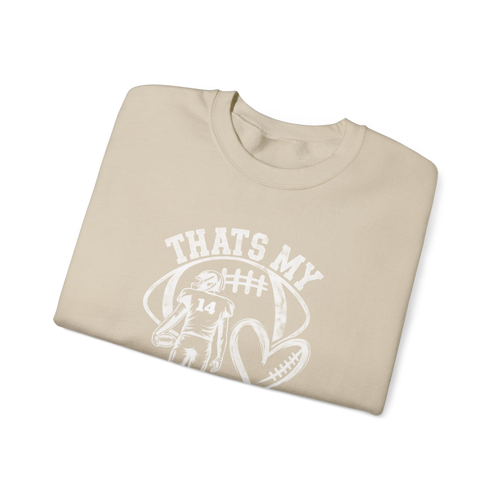 Personlizable Football Crewneck Sweatshirt - "That’s My Heart on the Field" Design