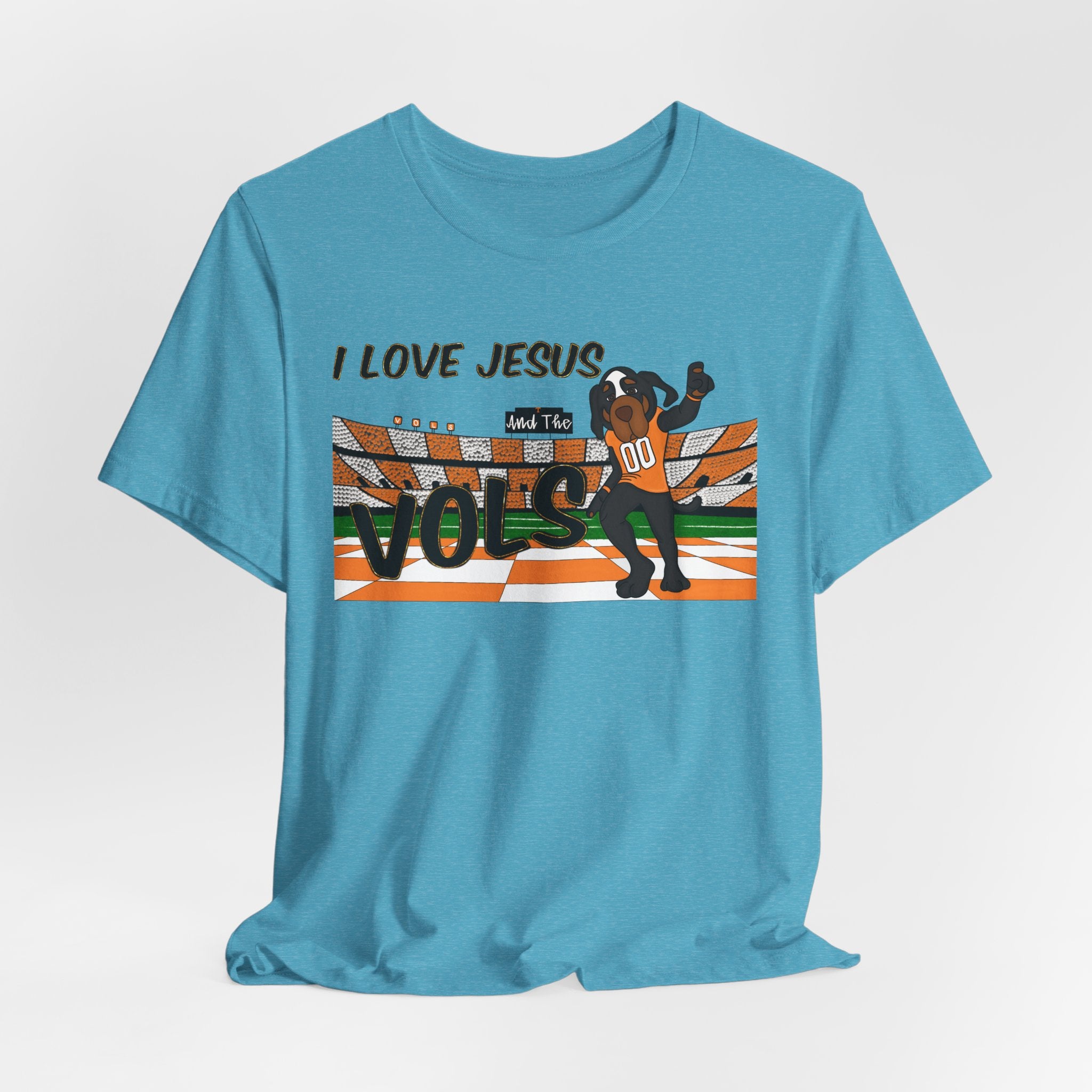 I Love Jesus Vols T-Shirt | Football  TN Stadium Graphic Tee, Orange and White Tennessee Vols