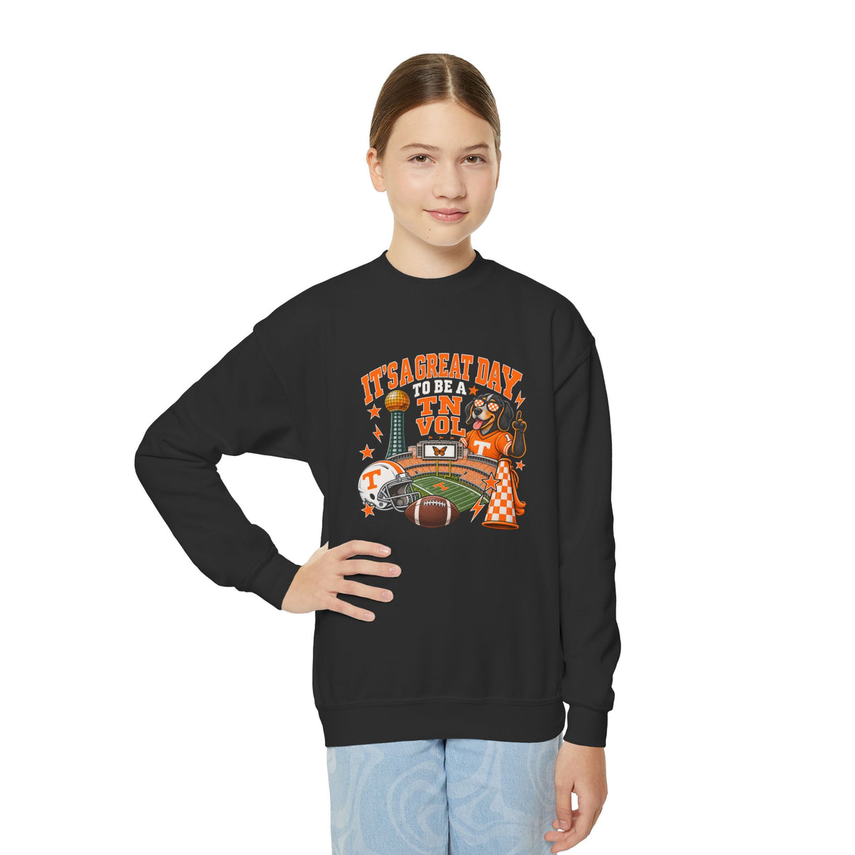 It's a great day to be a TN Vol Gildan Youth sweatshirt