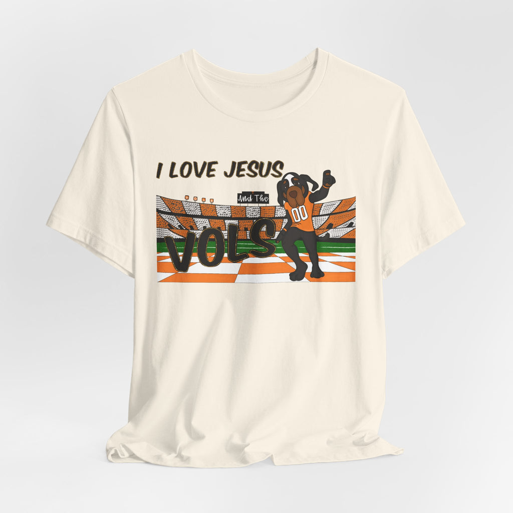 I Love Jesus Vols T-Shirt | Football  TN Stadium Graphic Tee, Orange and White Tennessee Vols