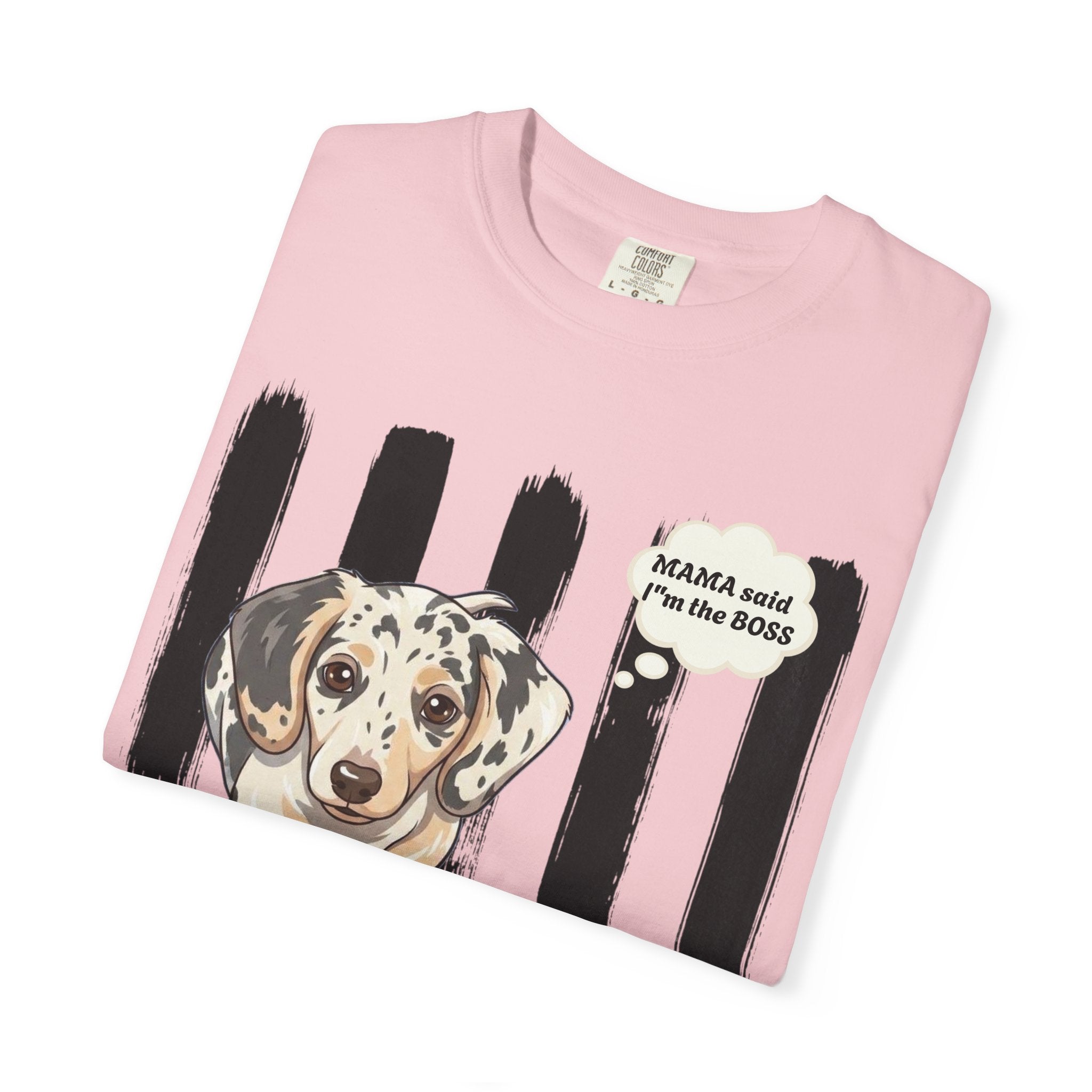 Comfort Colors “Mama Said I’m the Boss” Dachshund Shirt | Funny Dog Graphic Tee