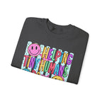 Crewneck Sweatshirt — Helping Tiny Humans Do Big Things,Colorful Teacher,Childcare Appreciation Pullover
