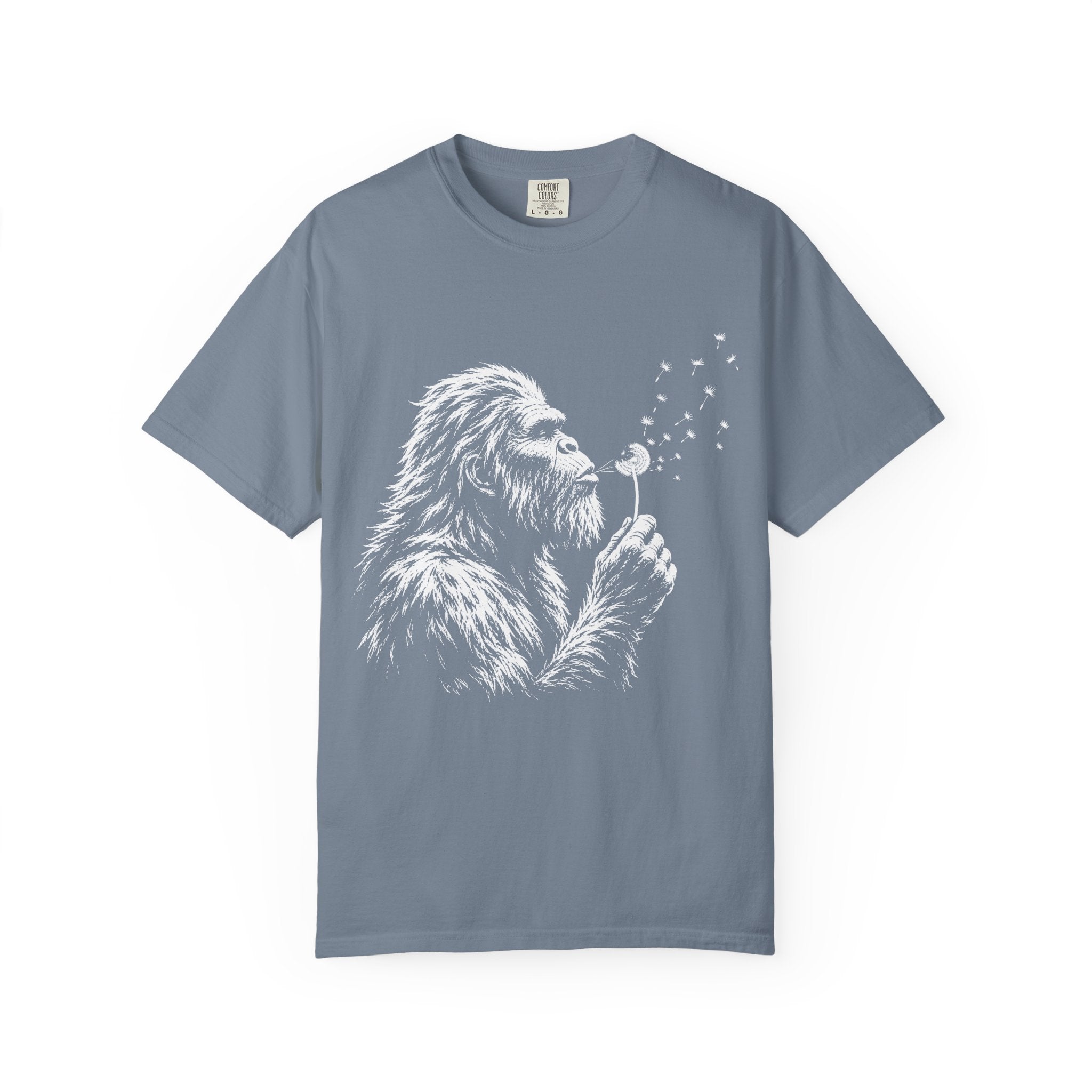 Bigfoot Dandelion T-Shirt — Whimsical Sasquatch Graphic Tee