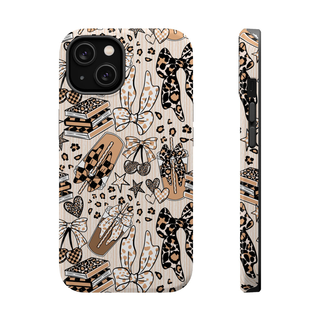 Cheetah bows iced coffee love Magnetic Impact-Resistant Cases