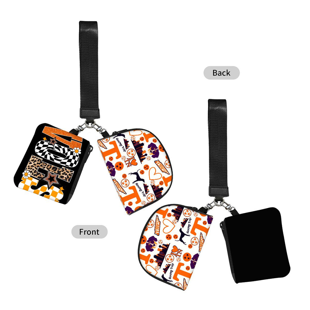 Dual Pouch Keychain Wristlet Wallet SmokeyPreppyBow TennesseeSeamless VOLS