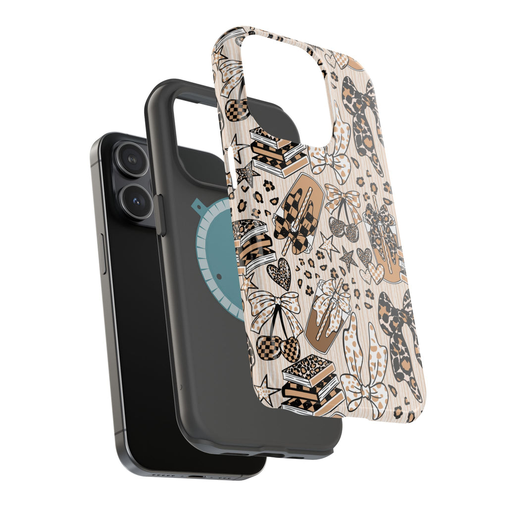 Cheetah bows iced coffee love Magnetic Impact-Resistant Cases