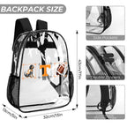 Clear Backpack 3Piece Set Tennessee Vols  Smokey Preppy Bow