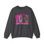 Crewneck Sweatshirt - VOLS Cheer For A Cure Pink Ribbon Leopard & Glitter Design