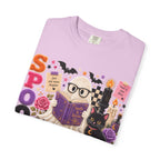 Spooky Book Club T-shirt | Halloween Reading Cat Owl Pumpkin