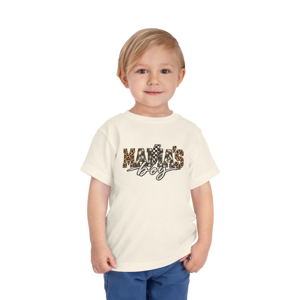 Mama's Boy Toddler matching Tee — Leopard Print Graphic Shirt for Baby Boys