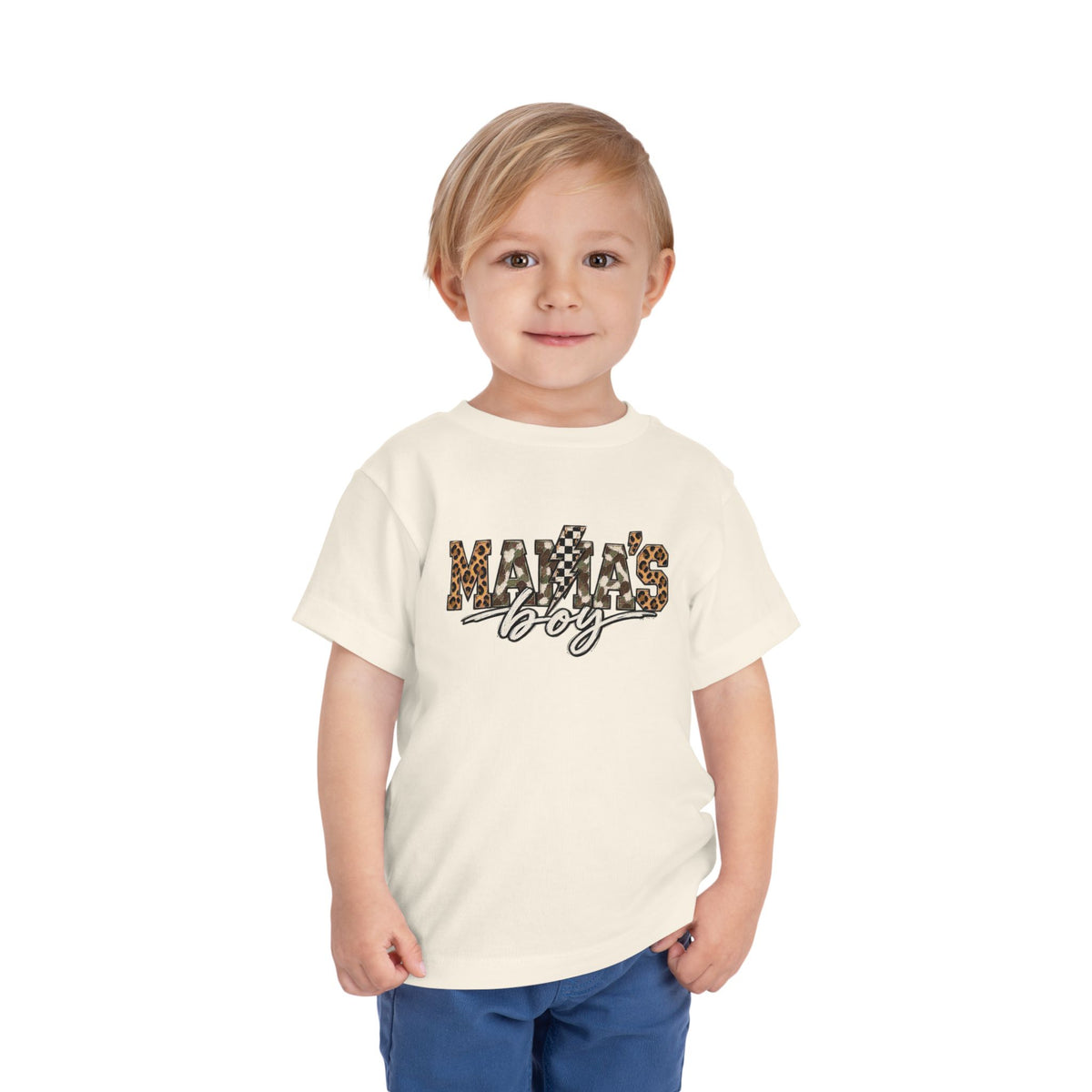 Mama's Boy Toddler matching Tee — Leopard Print Graphic Shirt for Baby Boys
