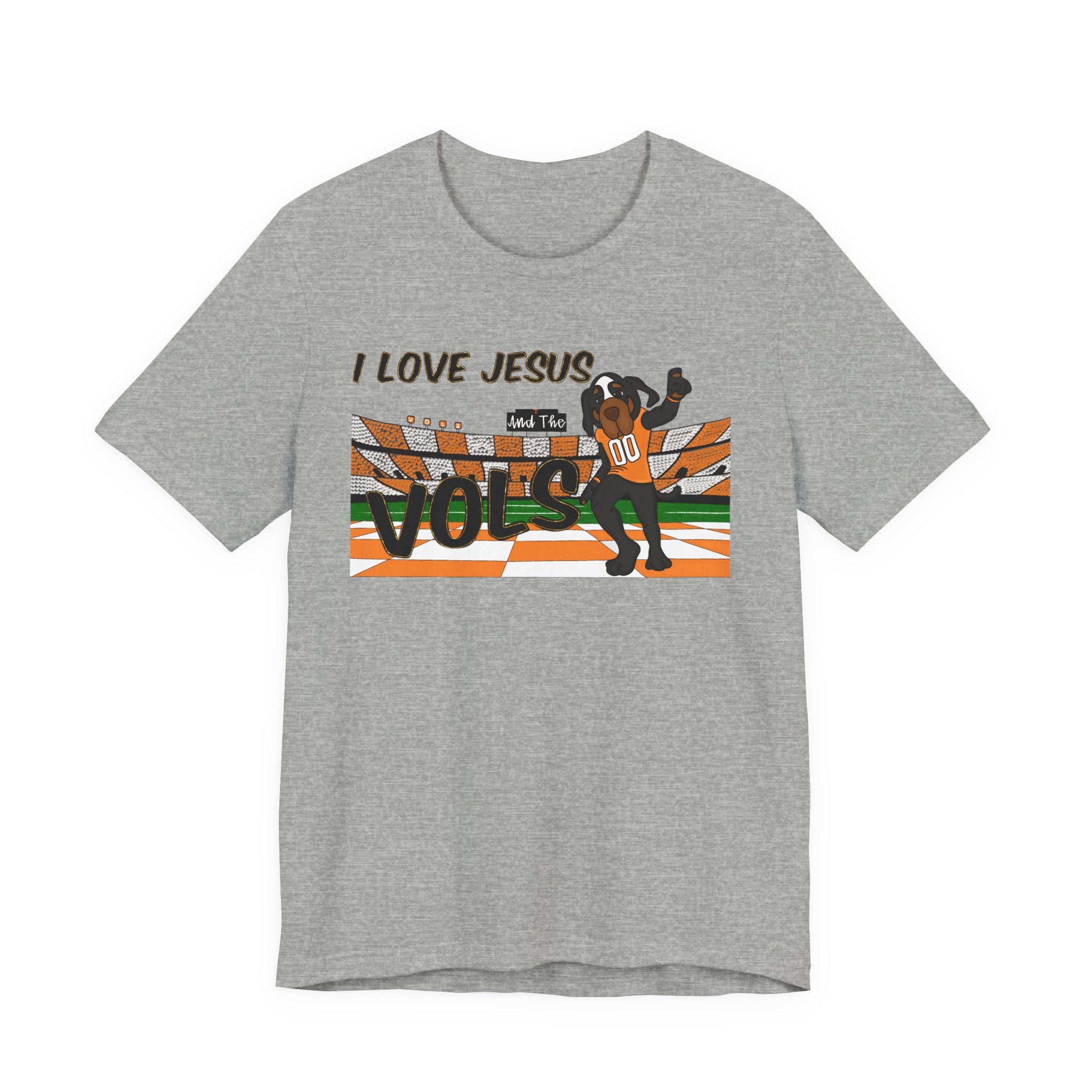 I Love Jesus Vols T-Shirt | Football  TN Stadium Graphic Tee, Orange and White Tennessee Vols