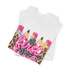 First Grade Pencils Leopard Print Kids Tee