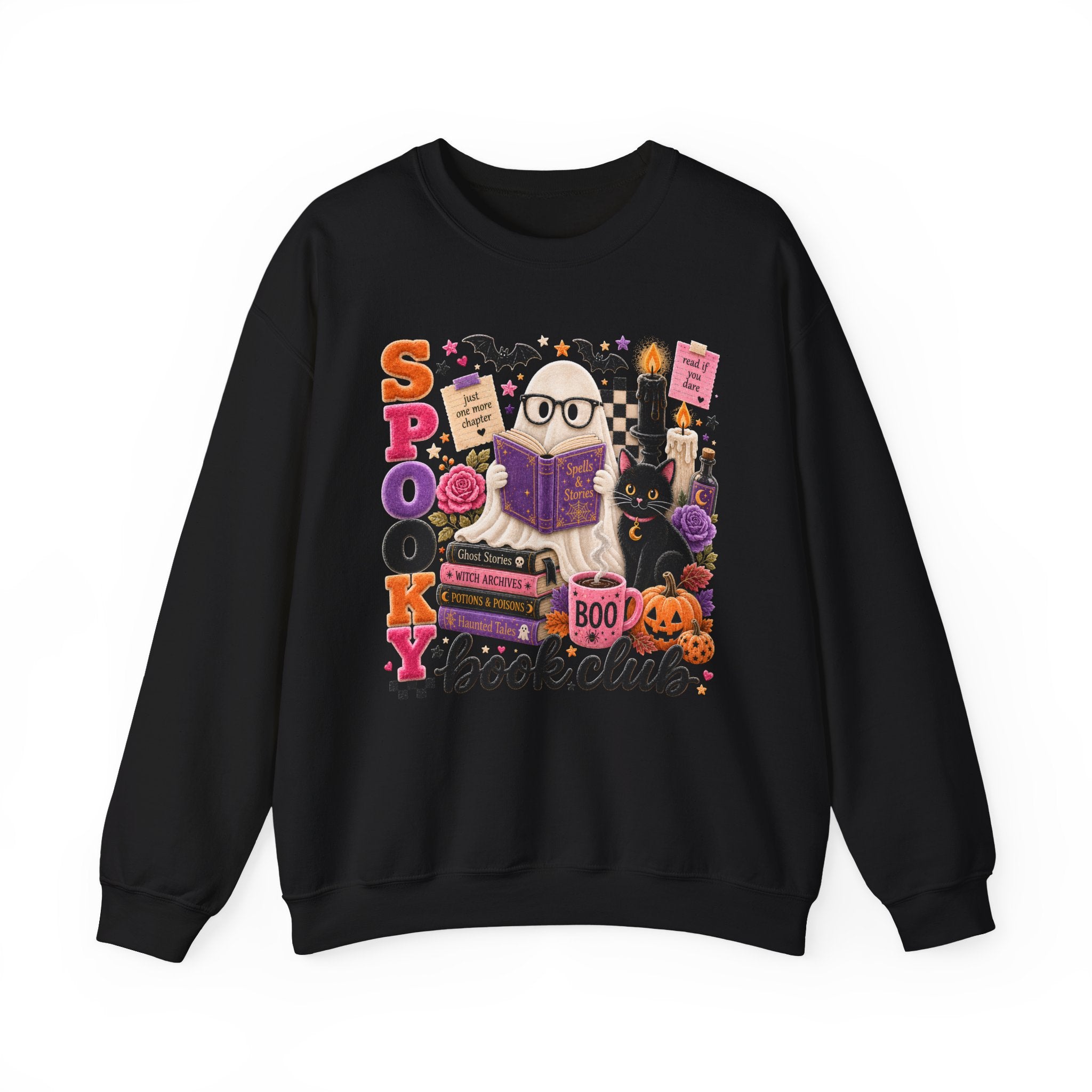 Spooky Book Club Sweatshirt | Halloween Ghost Reading Graphic | Cozy Fall Book Lover Crewneck