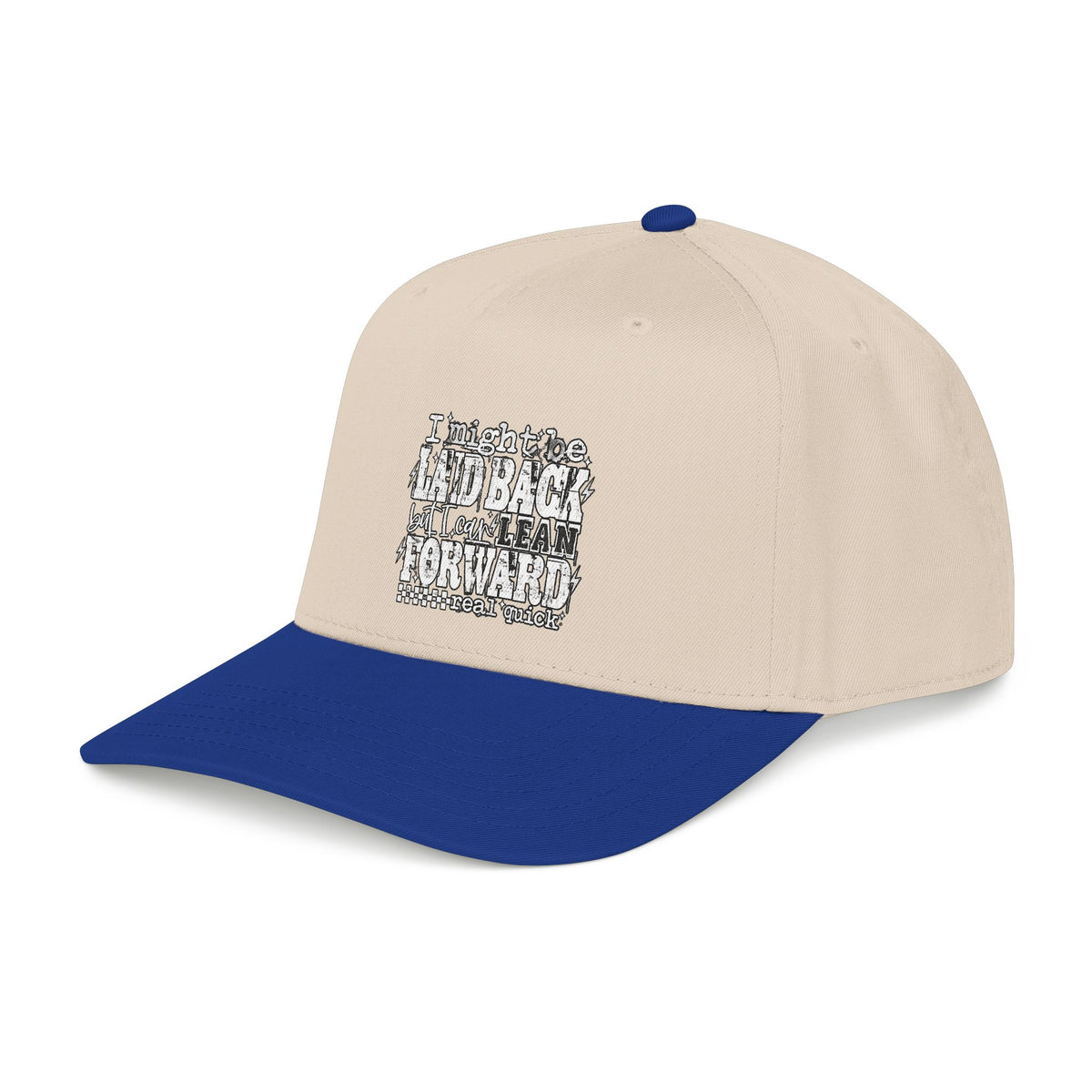 Mid Profile Baseball Cap — 'Lean Forward' Inspirational Script Cap