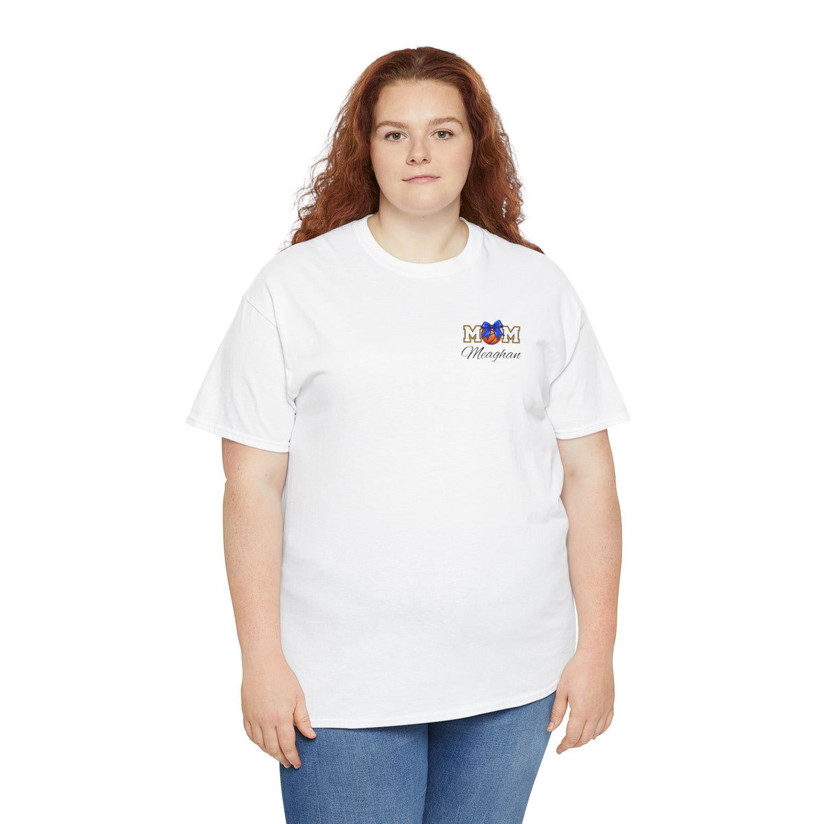 Basketball Mom T-Shirt — 'MOM' Lettering with Hoop, Ball & #1 Foam Finger Design
