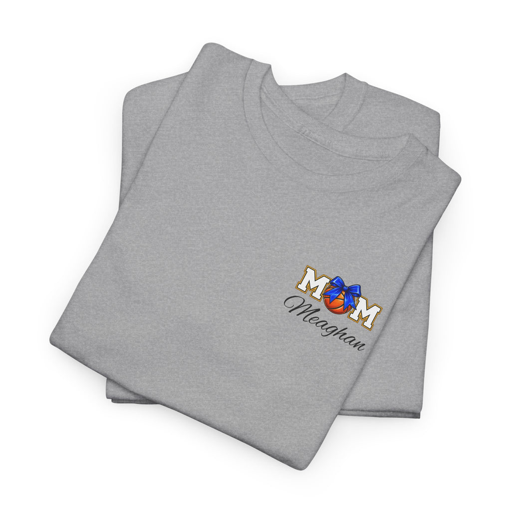 Basketball Mom T-Shirt — 'MOM' Lettering with Hoop, Ball & #1 Foam Finger Design