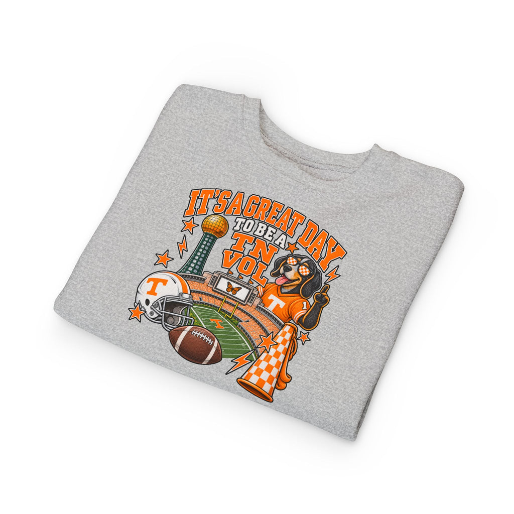 Toddler Sweatshirt - "It's a Great Day to Be a Vol" Football Stadium Mascot Design