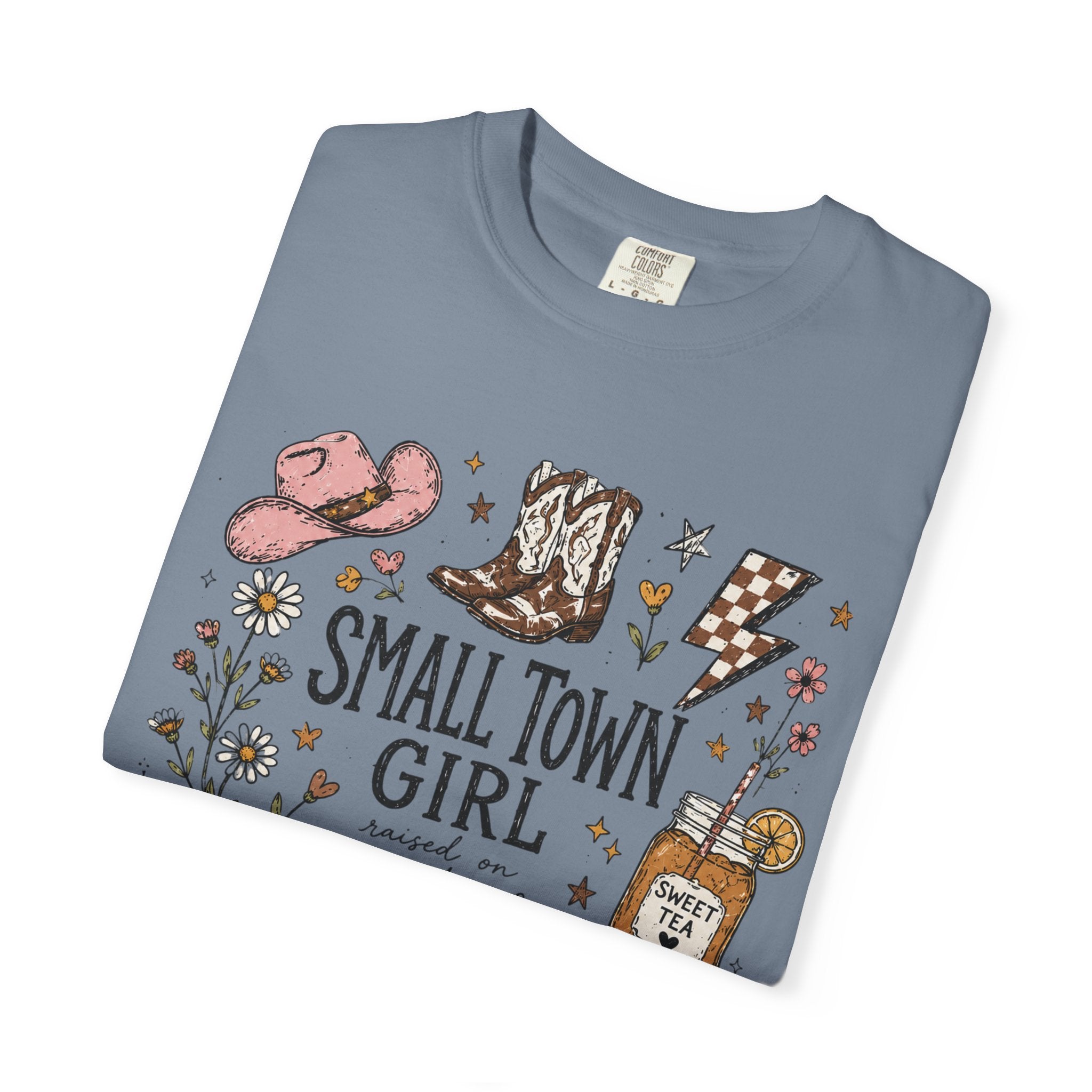 Small town girl , Jesus and sweet tea girl, comfort colors tee