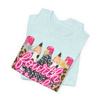 Fourth Grade Pencil Tee — Leopard & Glitter Back-to-School Shirt