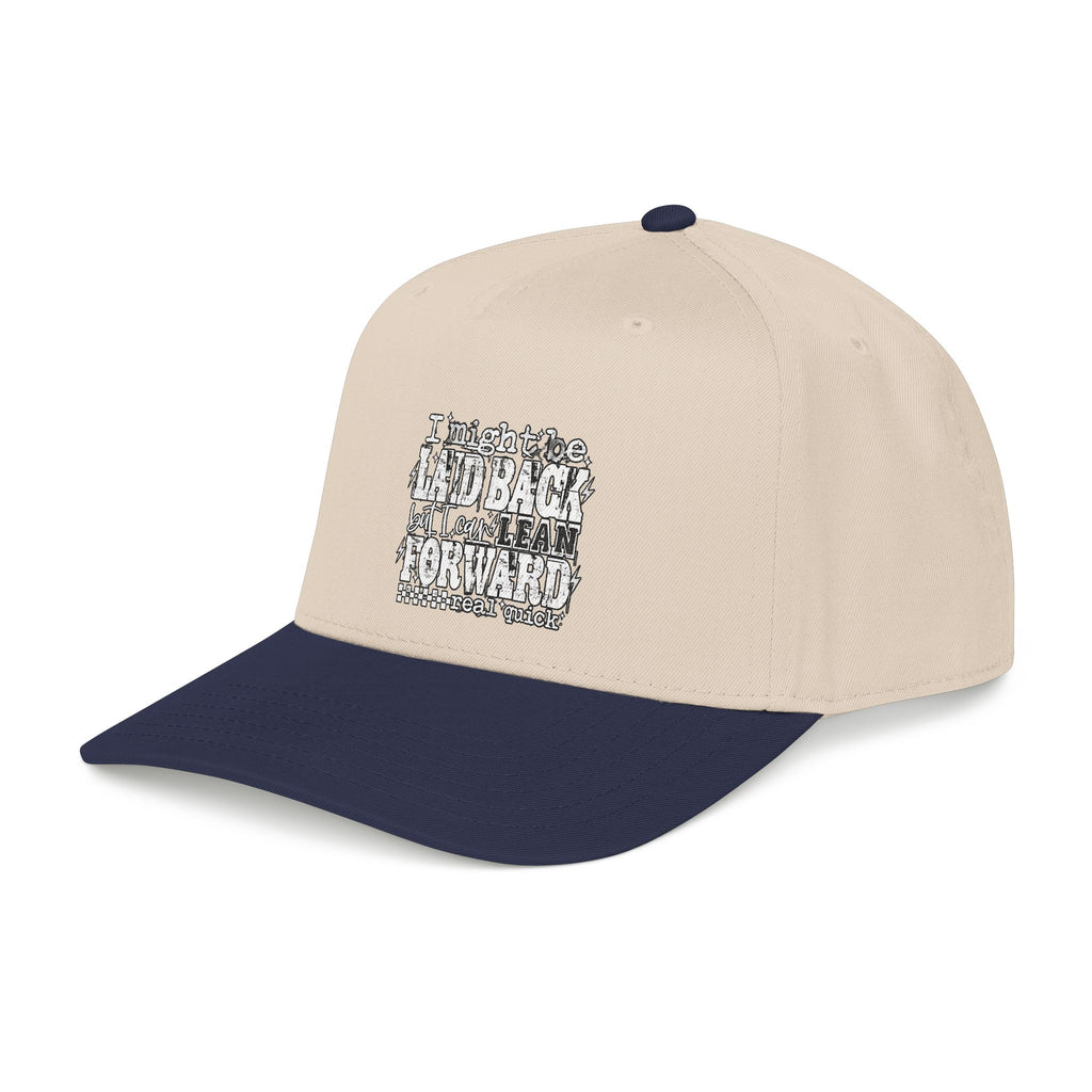 Mid Profile Baseball Cap — 'Lean Forward' Inspirational Script Cap