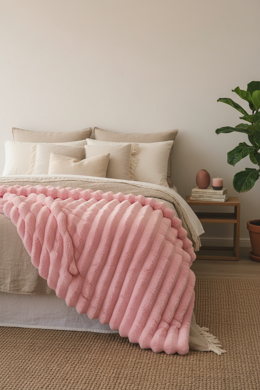 Ultra Soft Bunny-Plush Throw Blanket – Cozy Lightweight Sofa & Travel Cover