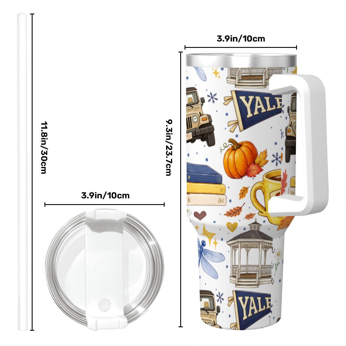 Travel Coffee Mug with Handle and Straw Gilmore Girls Stars Hollow(40oz)