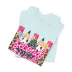 Second Grade Pencil Leopard Print T-Shirt — Back to School Teacher & Student Tee