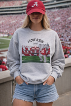 Gildan Alabama and Jesus sweatshirt , roll tide gifts for women
