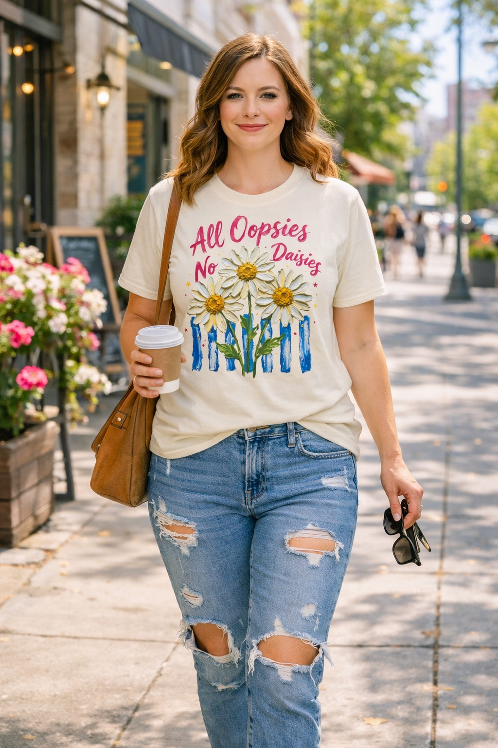 All Oopsies No Daisies T-shirt | Watercolor Daisies, Handlettered Quote
