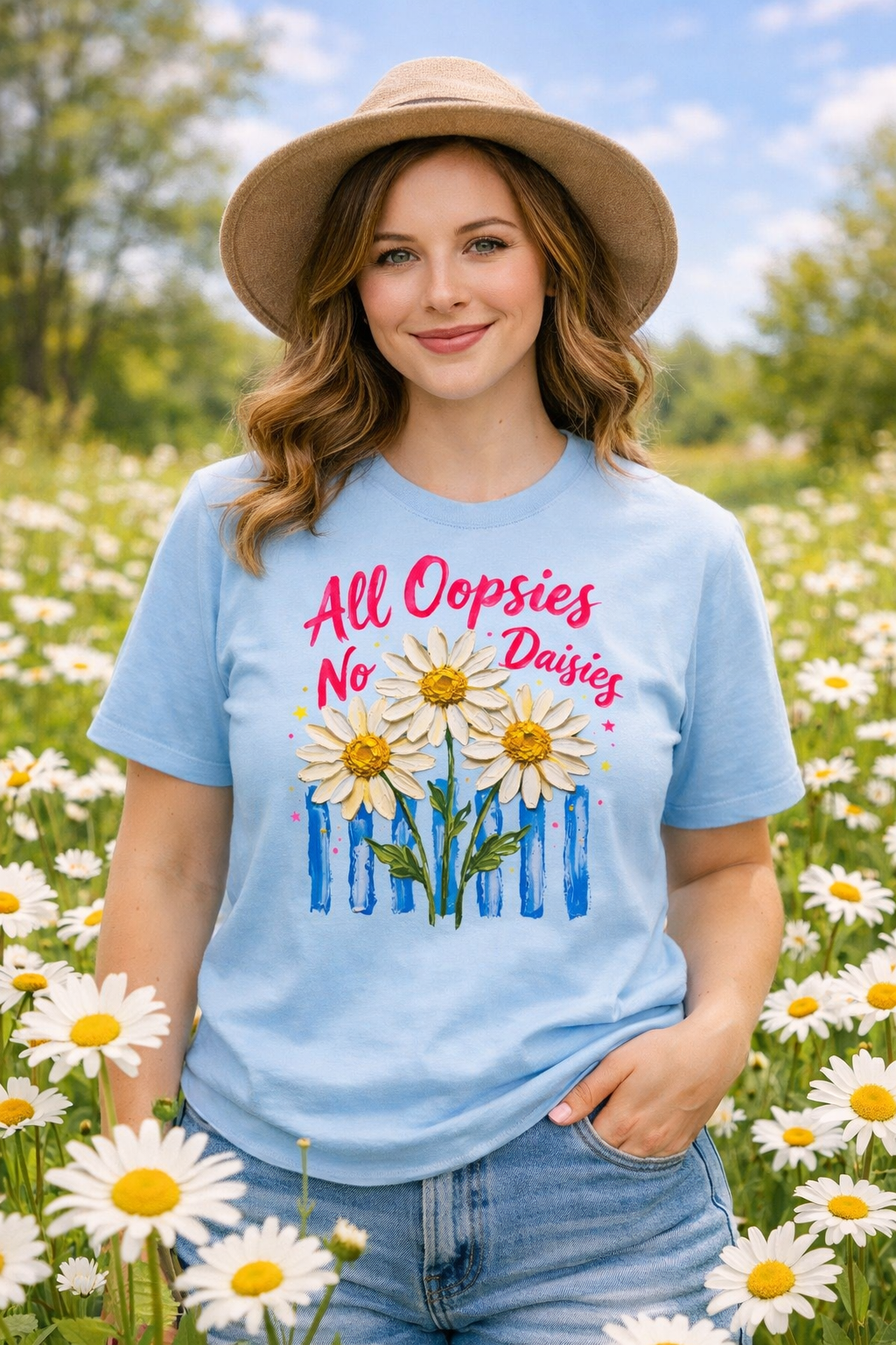 All Oopsies No Daisies T-shirt | Watercolor Daisies, Handlettered Quote