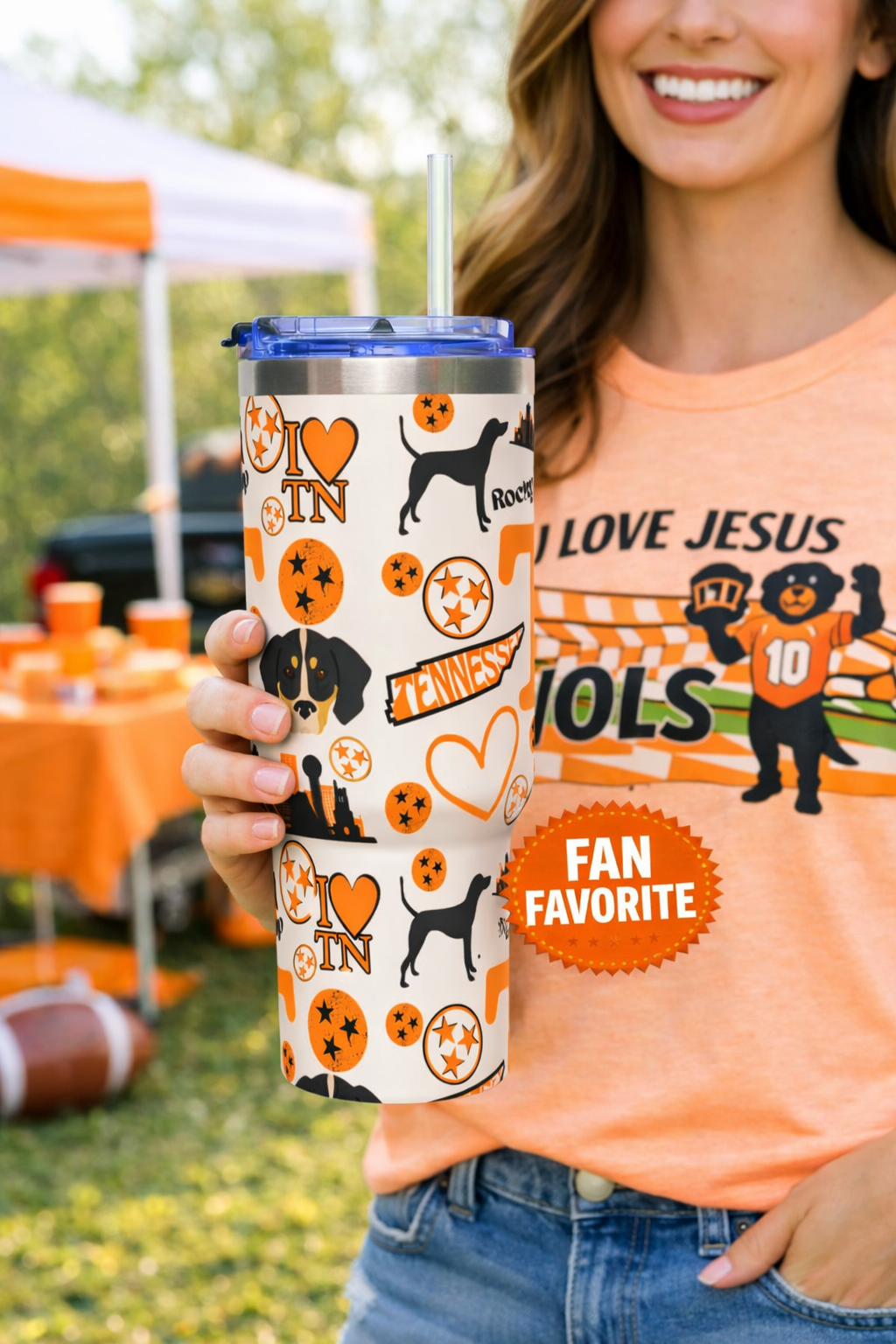 Tennessee Vols Collage 40oz Tumbler | Dog, Heart, City Icons TN fan cup