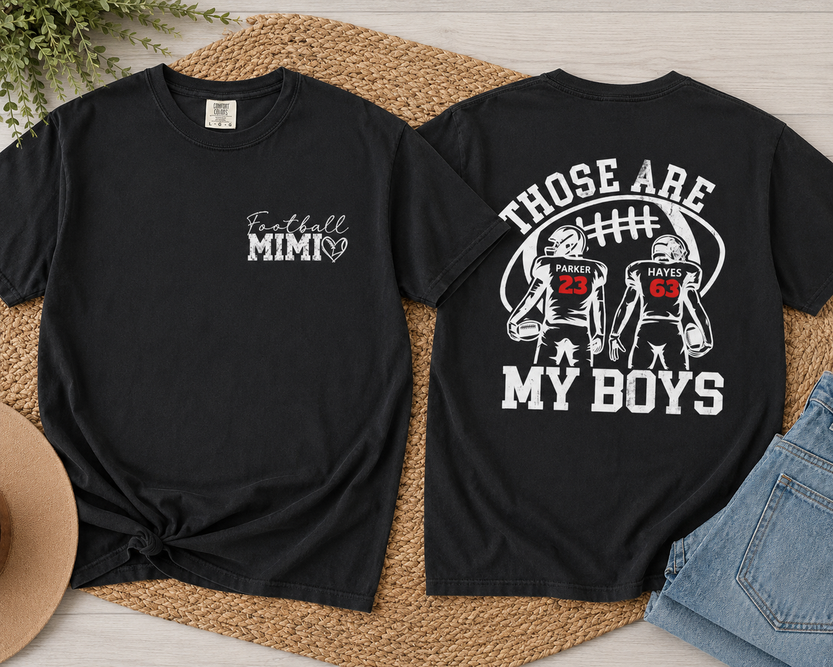 MIMI Customizable numbers and names football comfort colors shirt