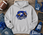 Eagles Football Gildan Hoodie — Bold Eagle Mascot Pullover