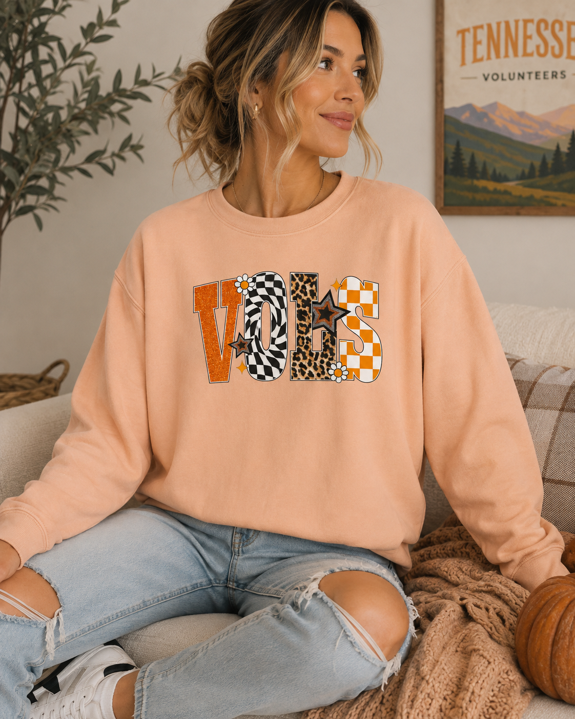 Vols Comfort Colors Unisex Lightweight Crewneck Sweatshirt