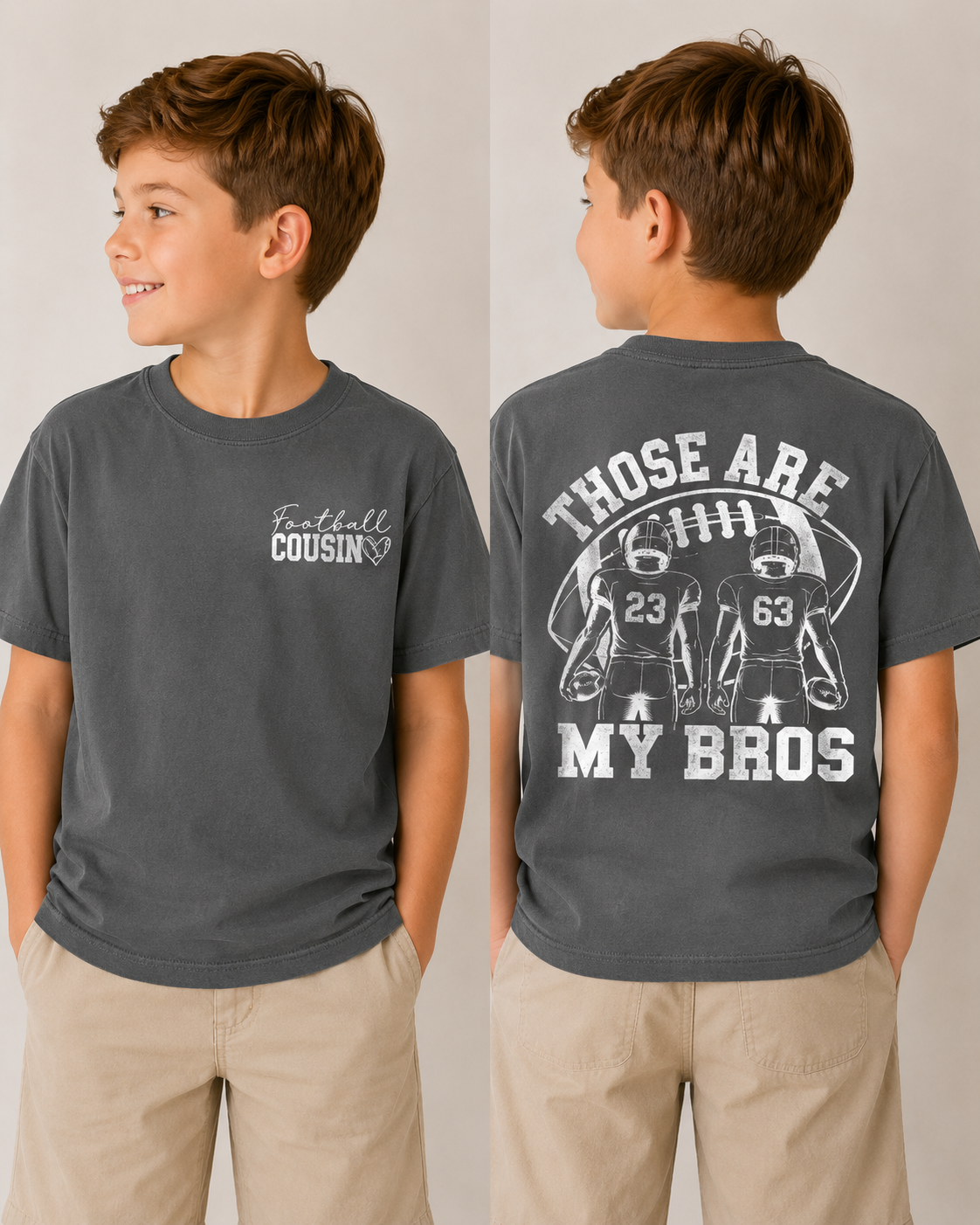 Youth Tee — "Those Are My Bros" Football Players Graphic