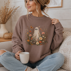 Ghost in wildflowers Comfort Colors Unisex Lightweight Crewneck Sweatshirt