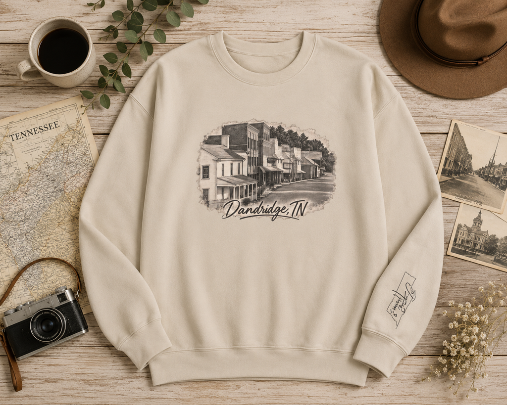 Dandridge TN Vintage Main Street Gildan Sweatshirt