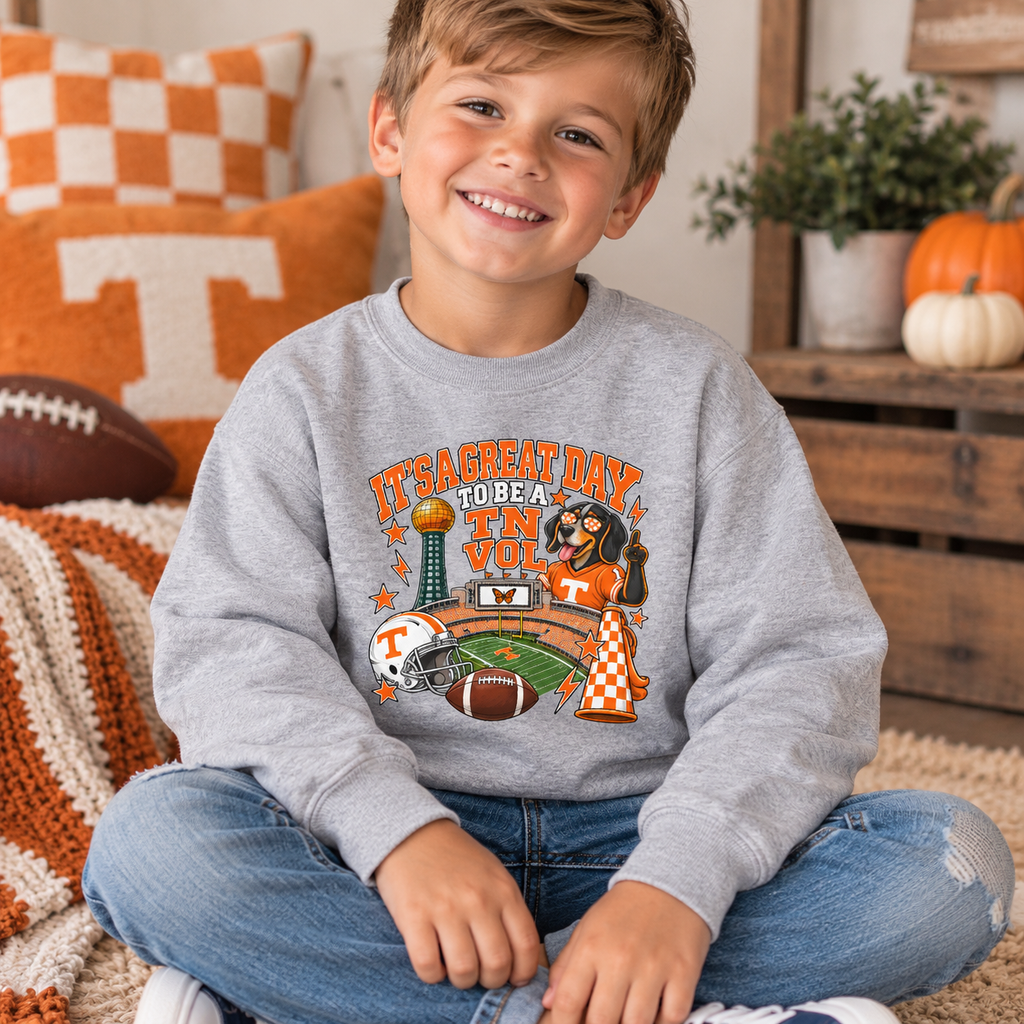 It's a great day to be a TN Vol Gildan Youth sweatshirt