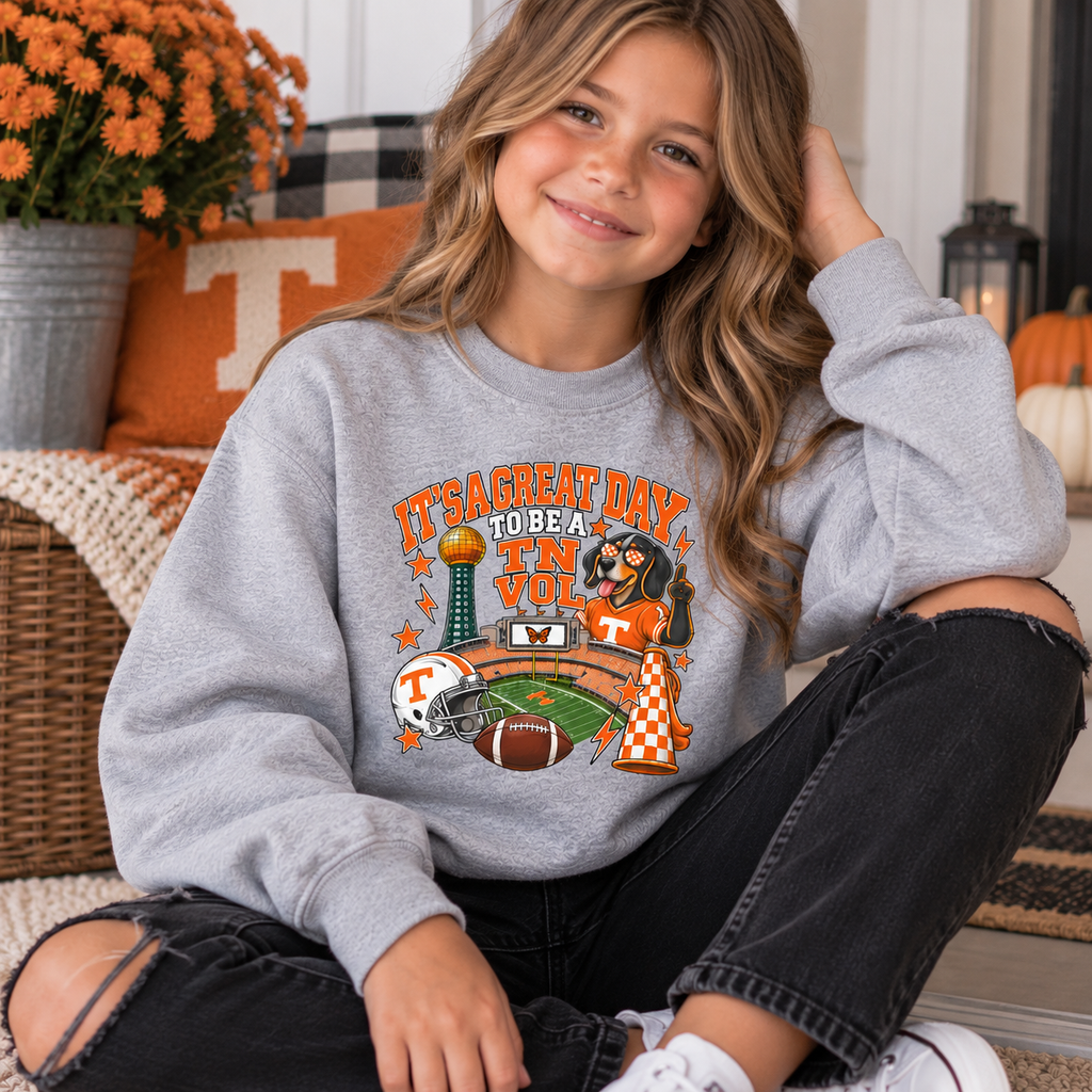 It's a great day to be a TN Vol Gildan Youth sweatshirt