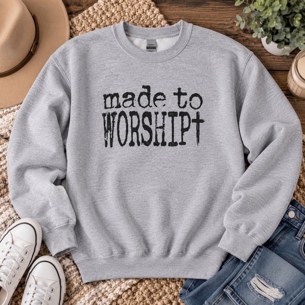 Made to Worship Christan Gildan Crewneck Sweatshirt