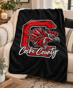 Sherpa Fleece Blanket — Cocke County Red  Logo Cozy Throw