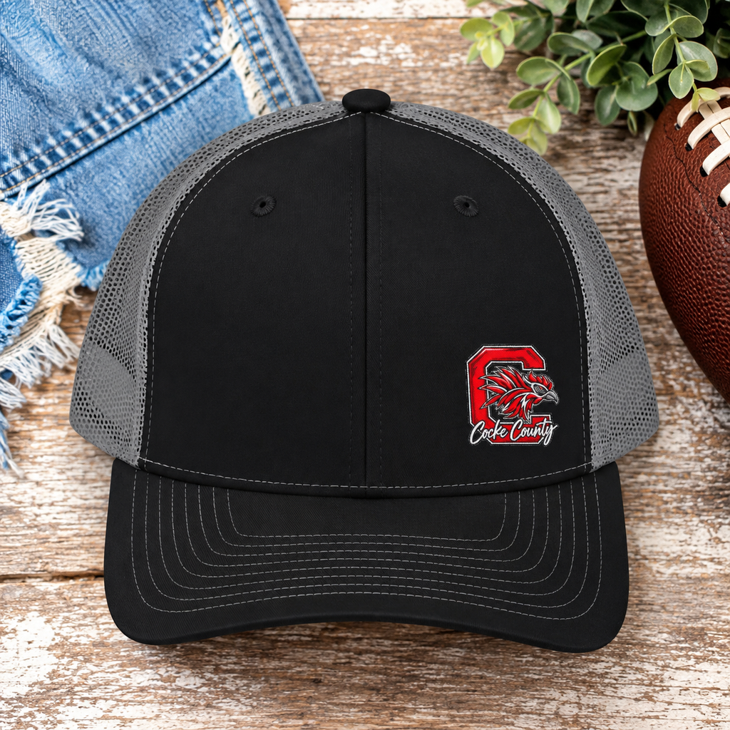 Coke County Snapback Trucker Cap — Mesh Back Baseball Hat