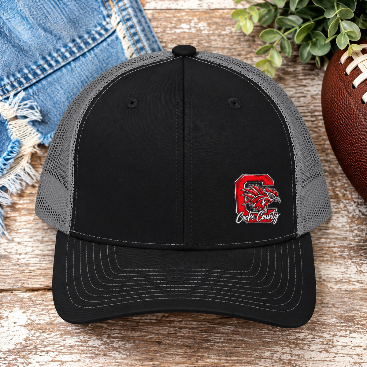 Coke County Snapback Trucker Cap — Mesh Back Baseball Hat