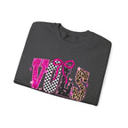 Crewneck Sweatshirt - VOLS Cheer For A Cure Pink Ribbon Leopard & Glitter Design